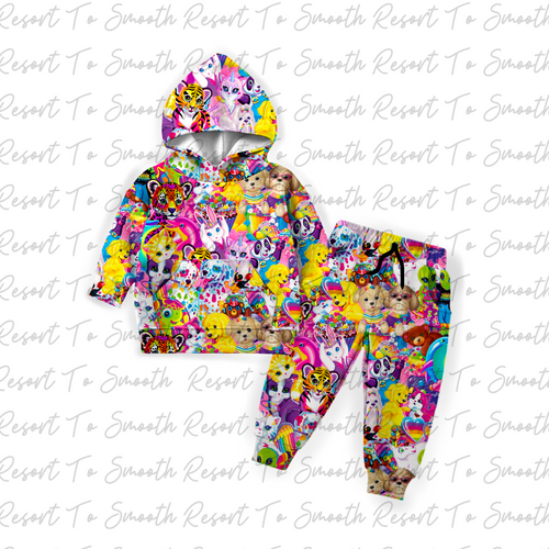 90’s Baby French Terry Bamboo Hooded Long Sleeve Jogger Set
