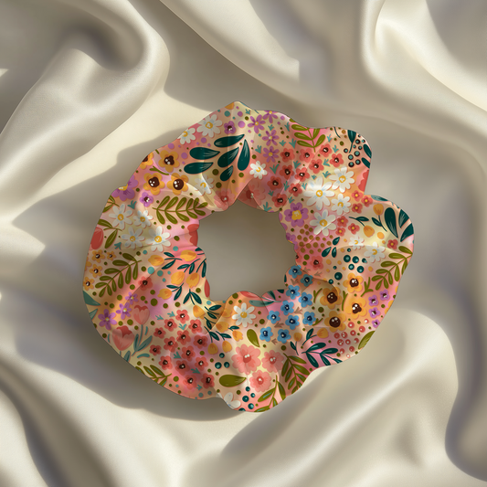 Autumn Floral Bamboo Scrunchie