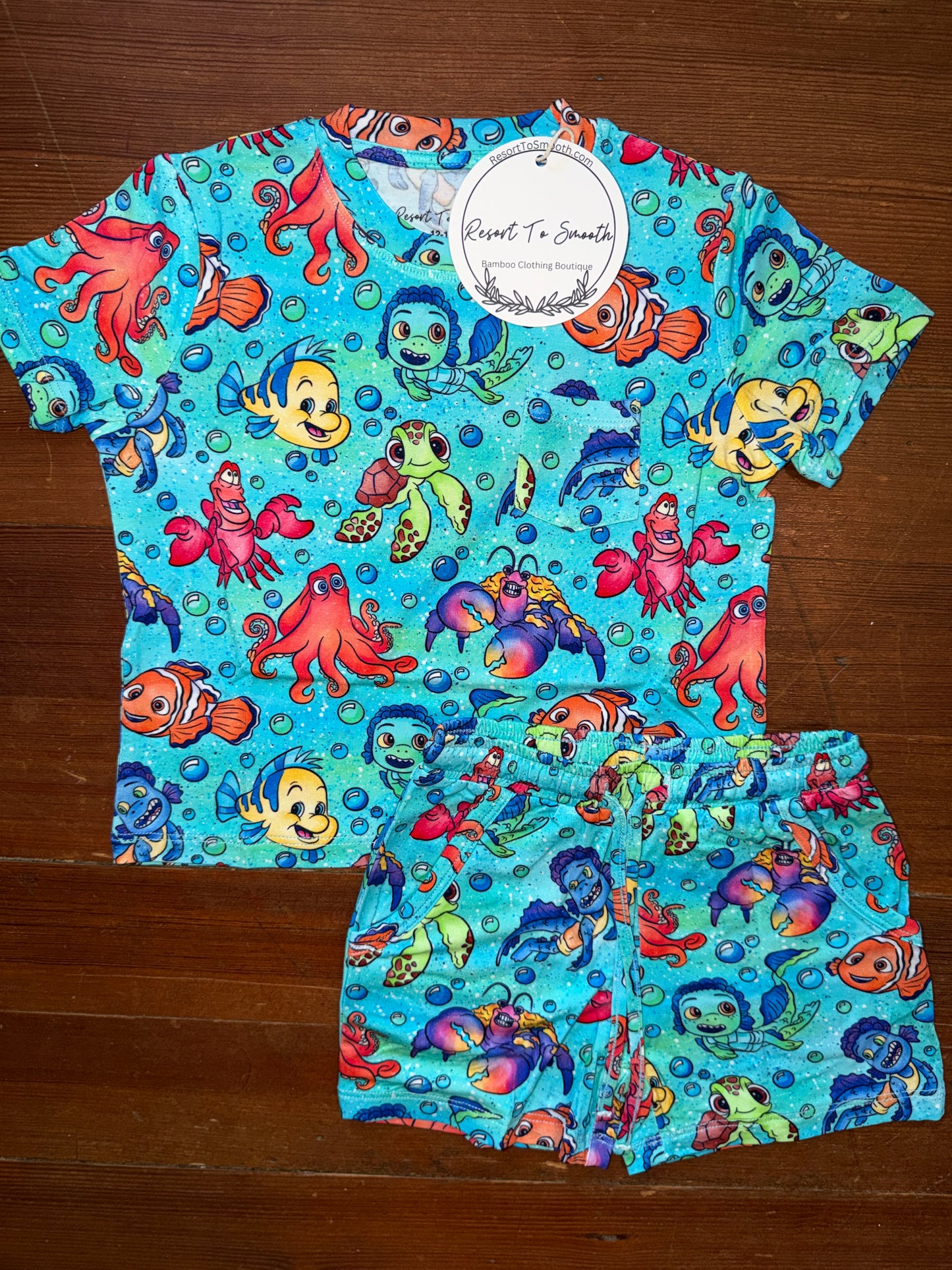 “Sea Buddies” Short Sleeve With Daywear Shorts Set