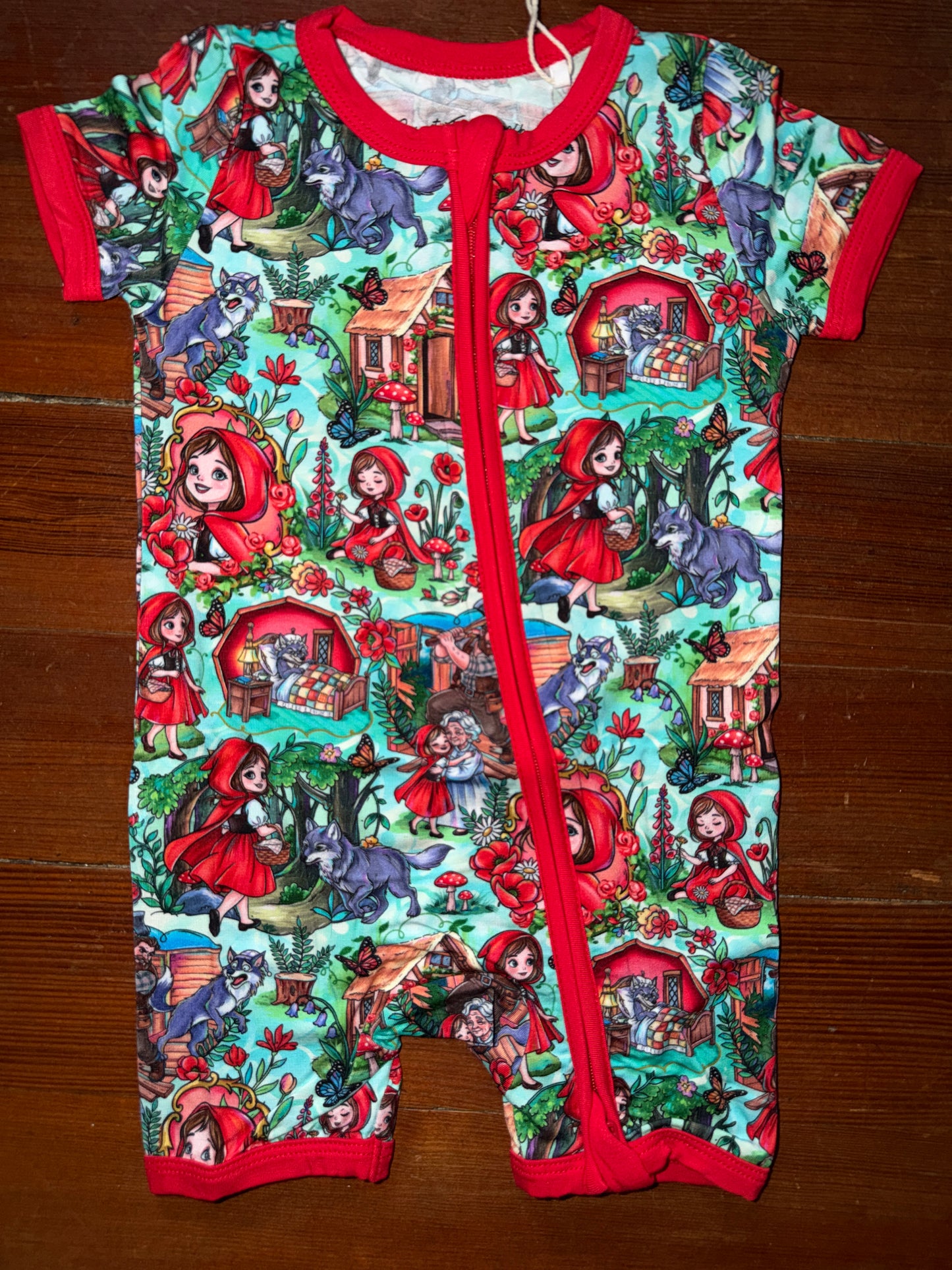 “Little Red” Bamboo Shortie side zip