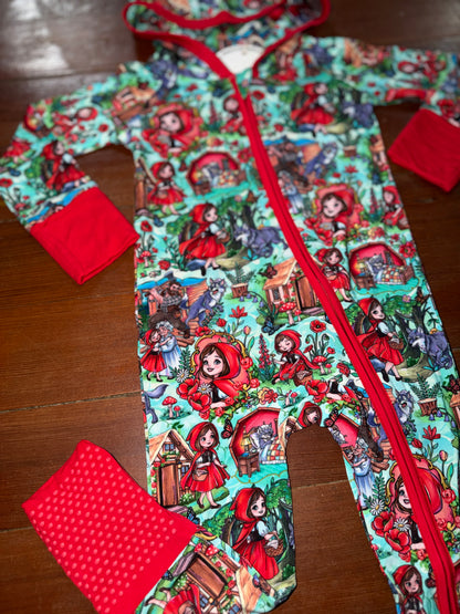 “Little Red” HOODED Bamboo Zippy