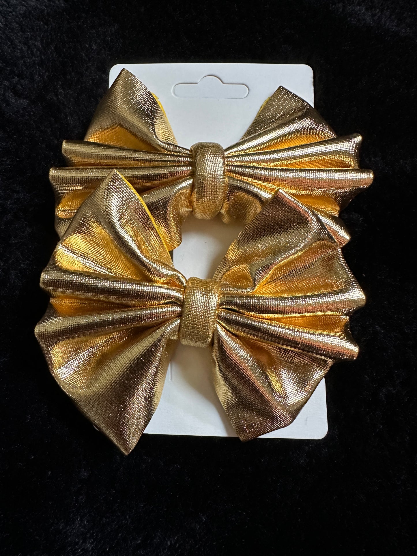 Gold Goddess Metallic Piggie 3” Bow Set