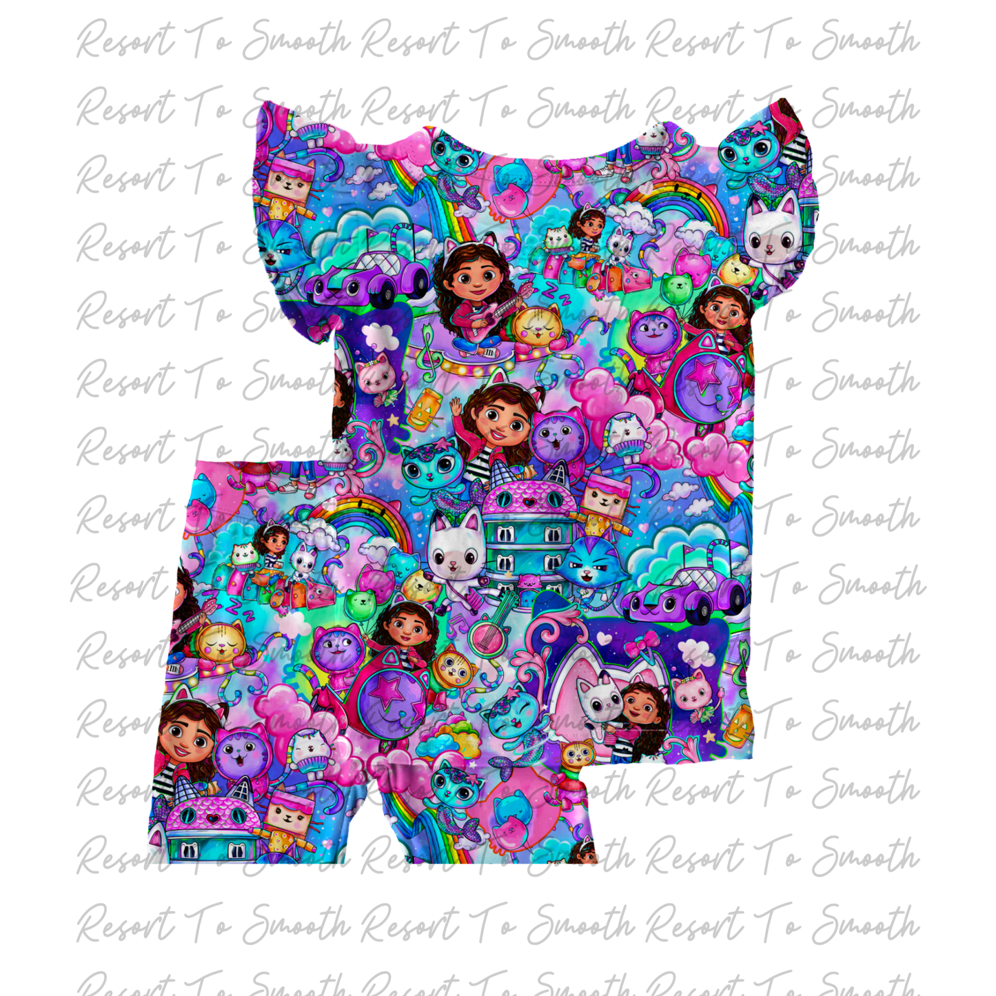 ETA MAY- ”GABBY” Flutter Sleeve Shorts Bamboo Set