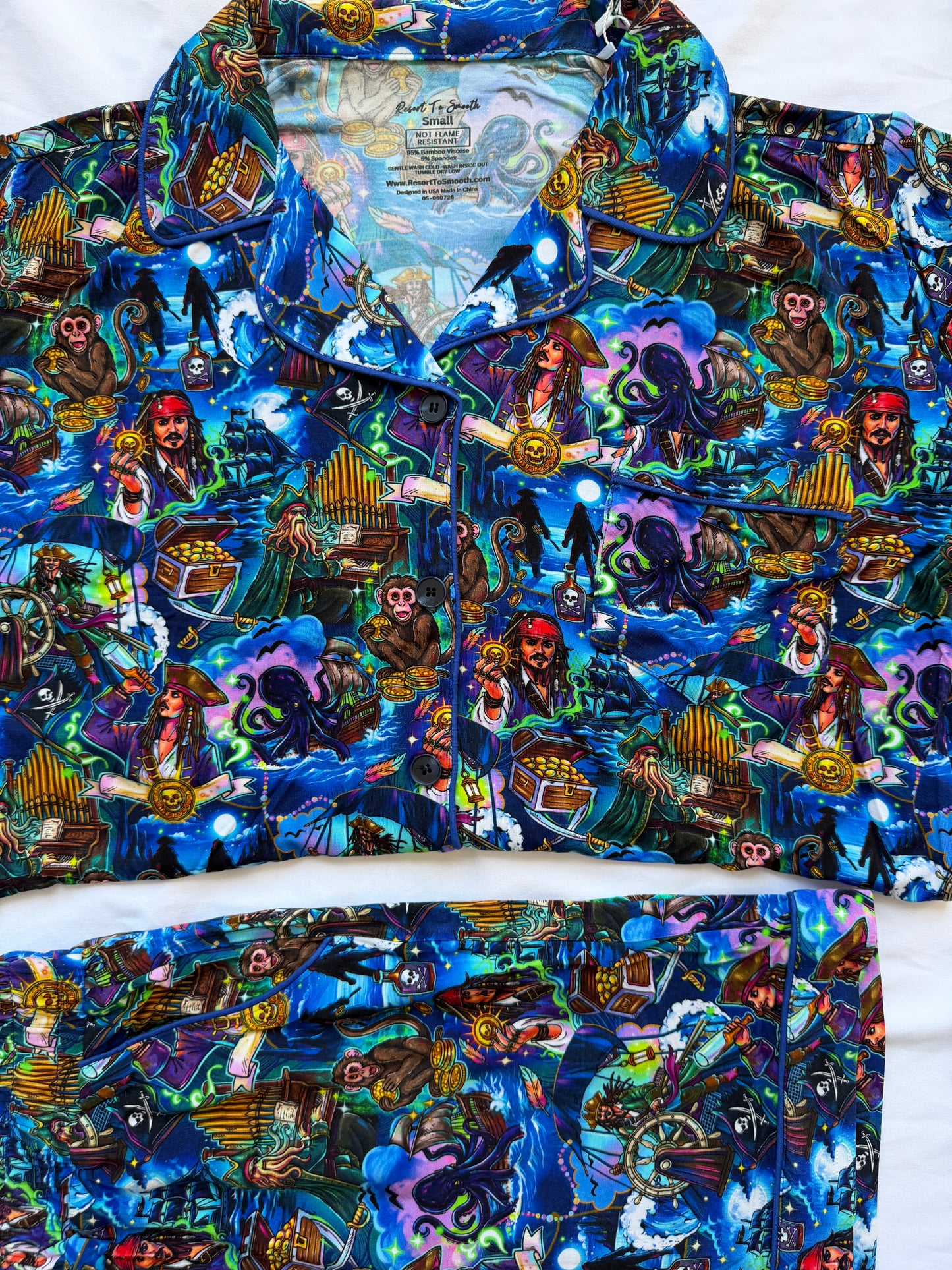 Pirates Formal Button Down Bamboo Sleep Set