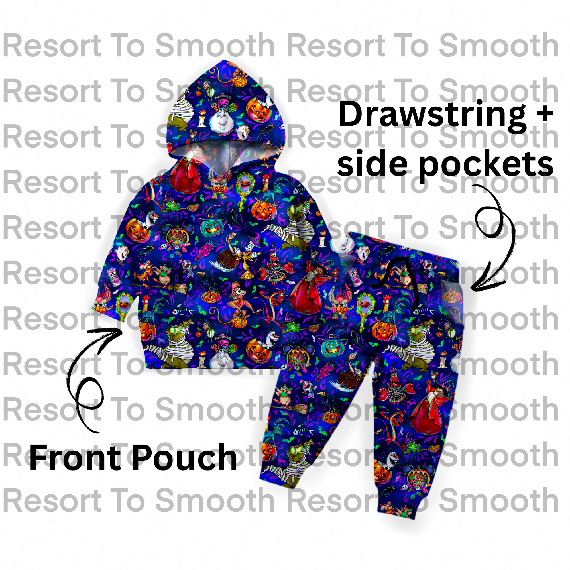 Spooky Sidekicks French Terry Bamboo Hooded Jogger Set