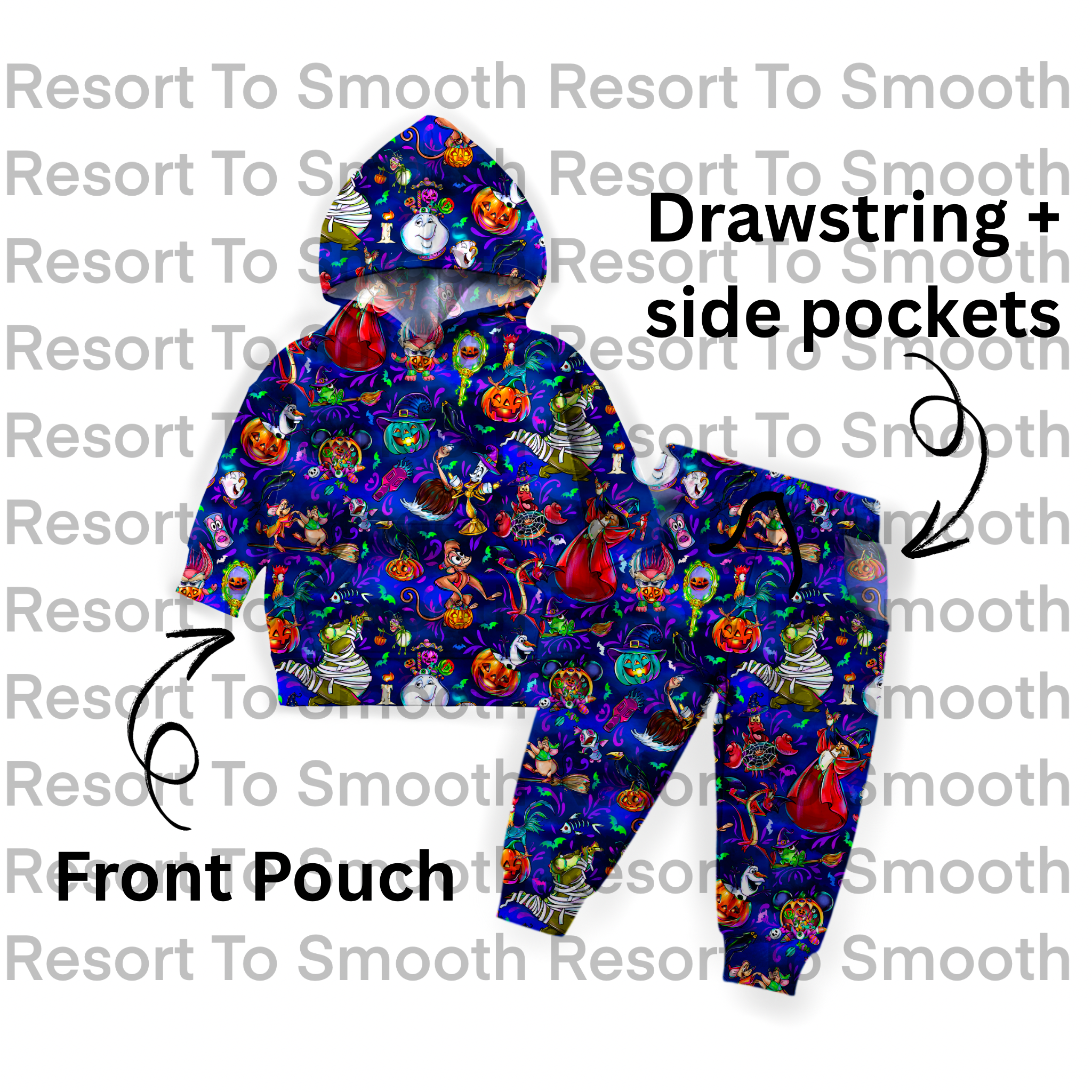 Spooky Sidekicks French Terry Bamboo Hooded Jogger Set