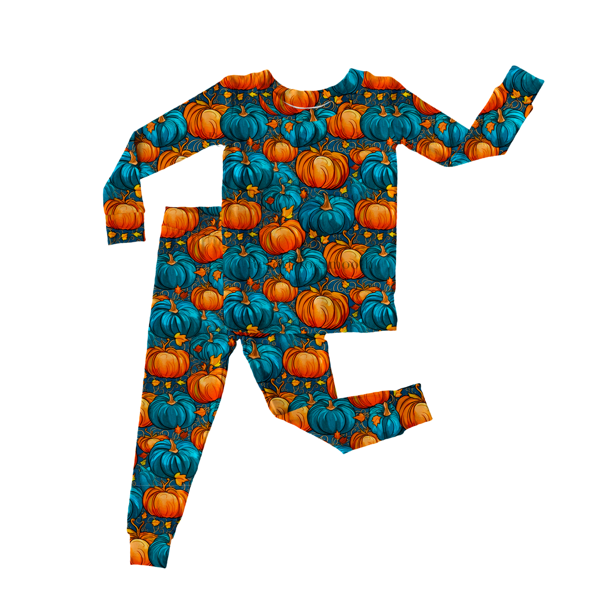 Pumpkin Patch Long Sleeve Pants Bamboo Set
