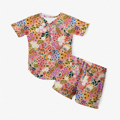 Autumn Floral Bamboo Women’s Short Sleeve With Short Set *NO CODES *