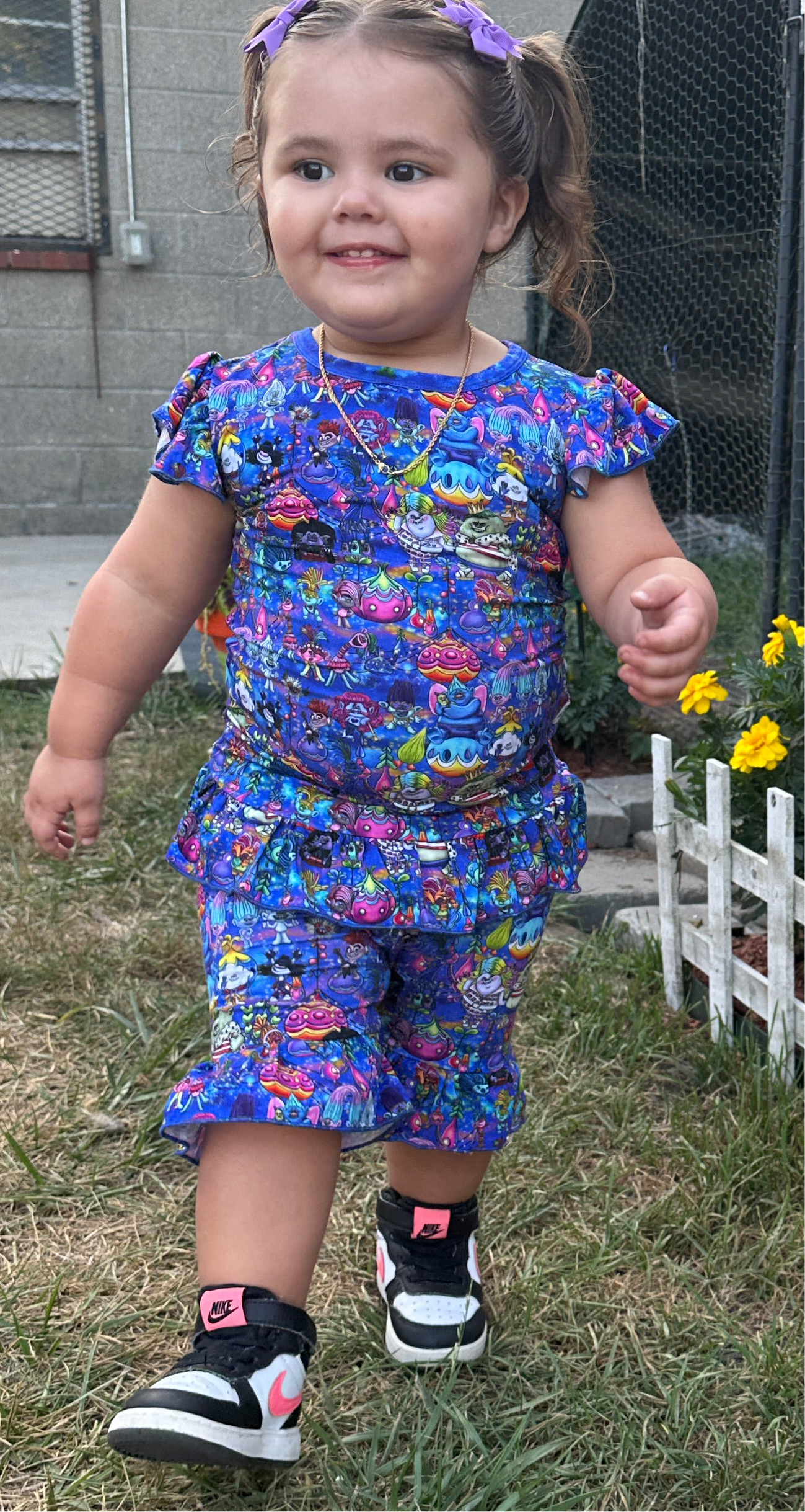 Trolls Flutter Sleeve Flutter Shorts Bamboo Set