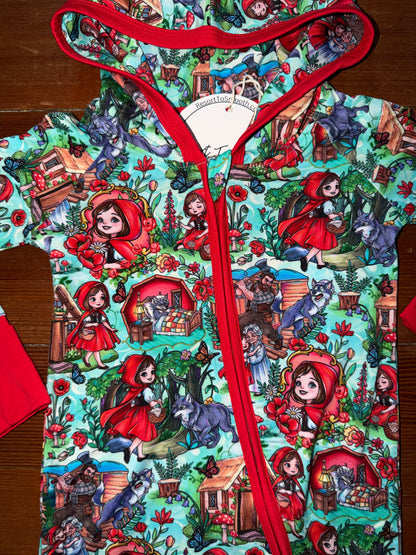 “Little Red” HOODED Bamboo Zippy