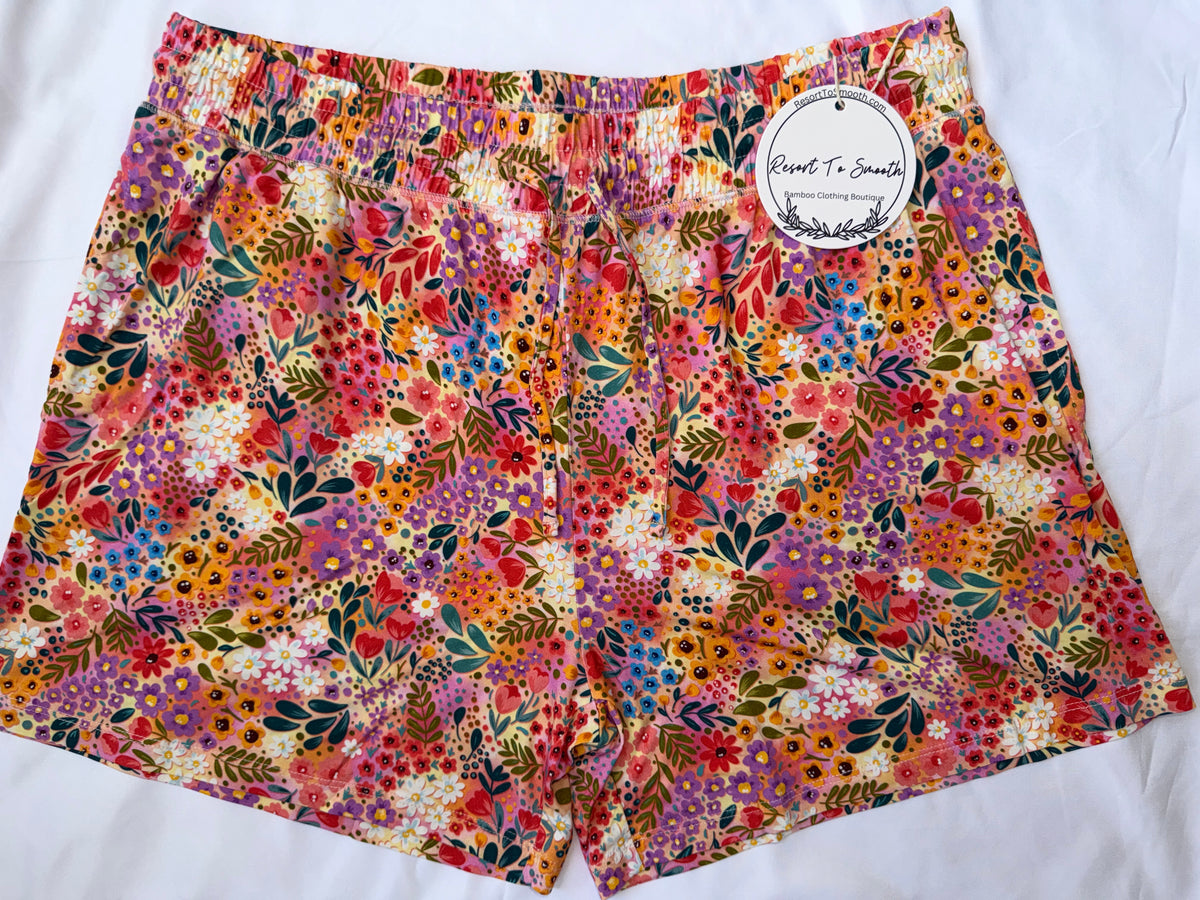 Autumn Floral Bamboo Women’s Short Sleeve With Short Set *NO CODES *