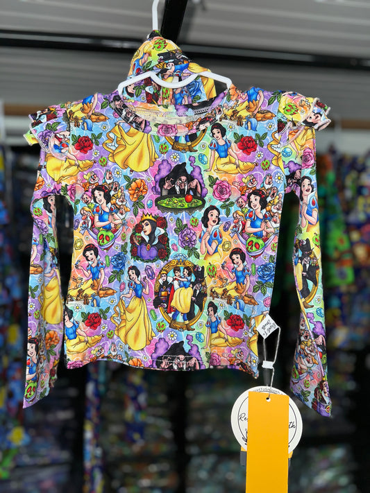 ‘Snow White”  Bamboo Long Flutter Sleeve Pants Set