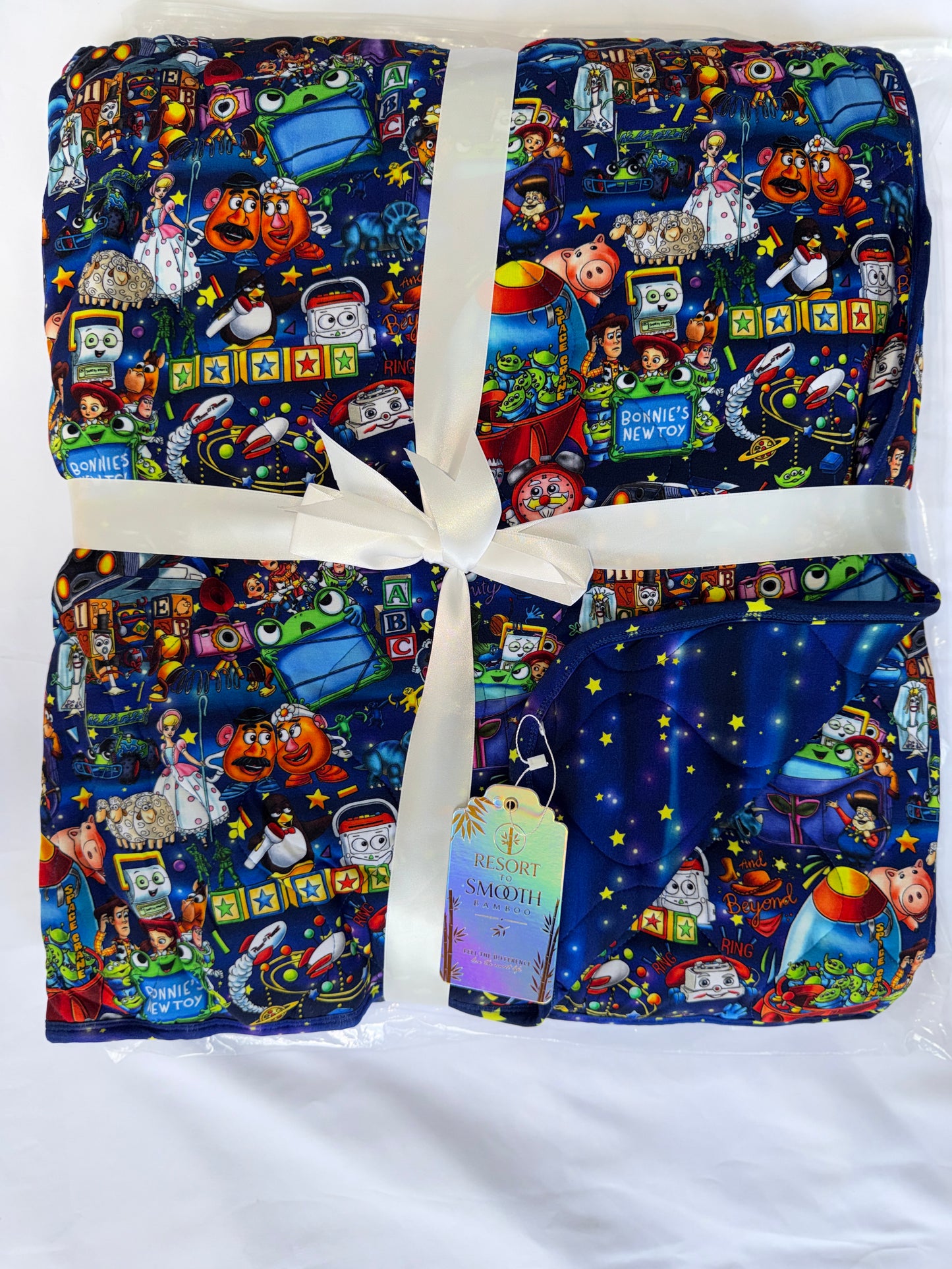 “ Toys ” 80x60” Triple Layered QUILTED Bamboo Blanket