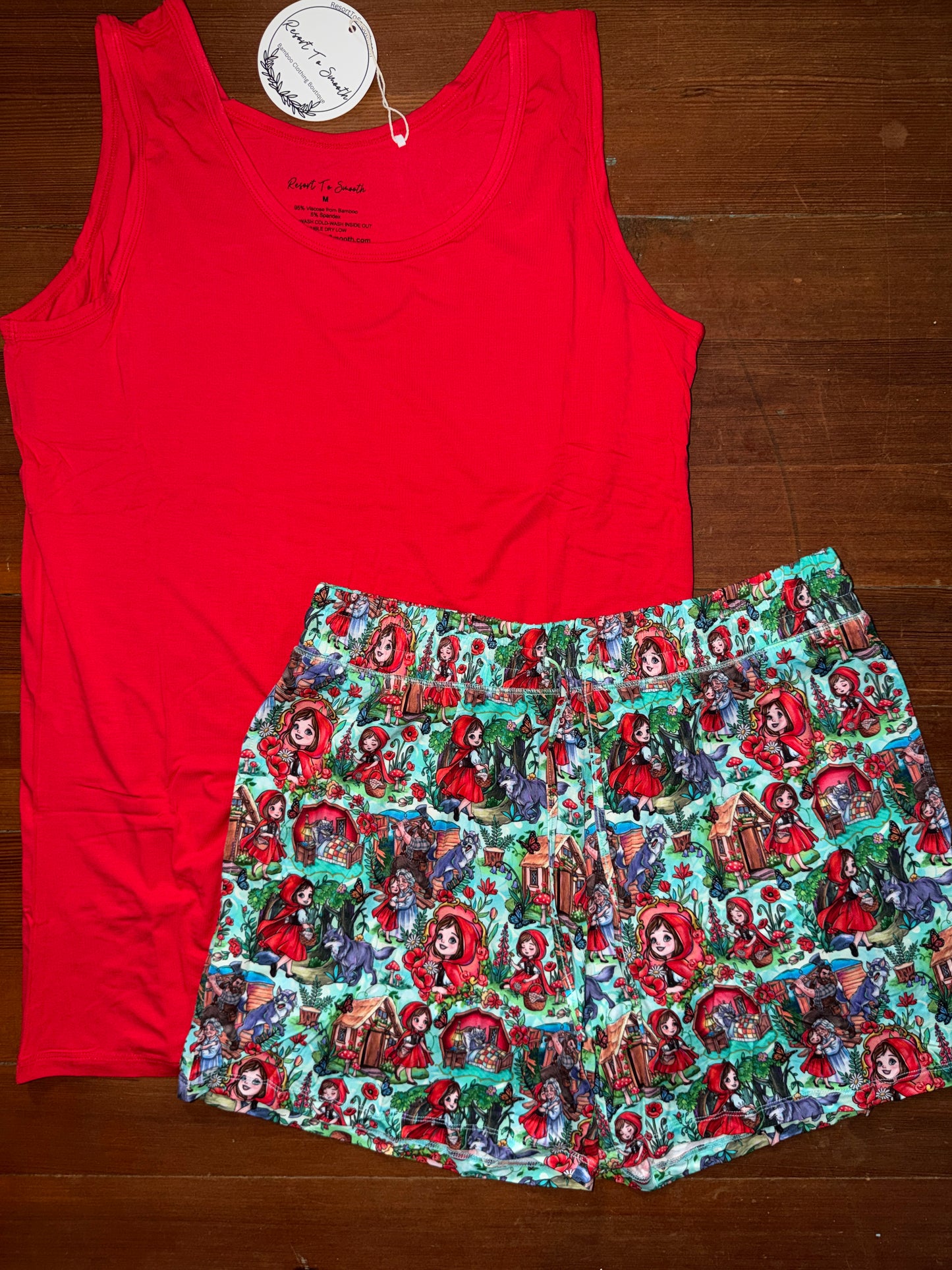 “Little Red” Women’s Tank With Shorts Bamboo SET
