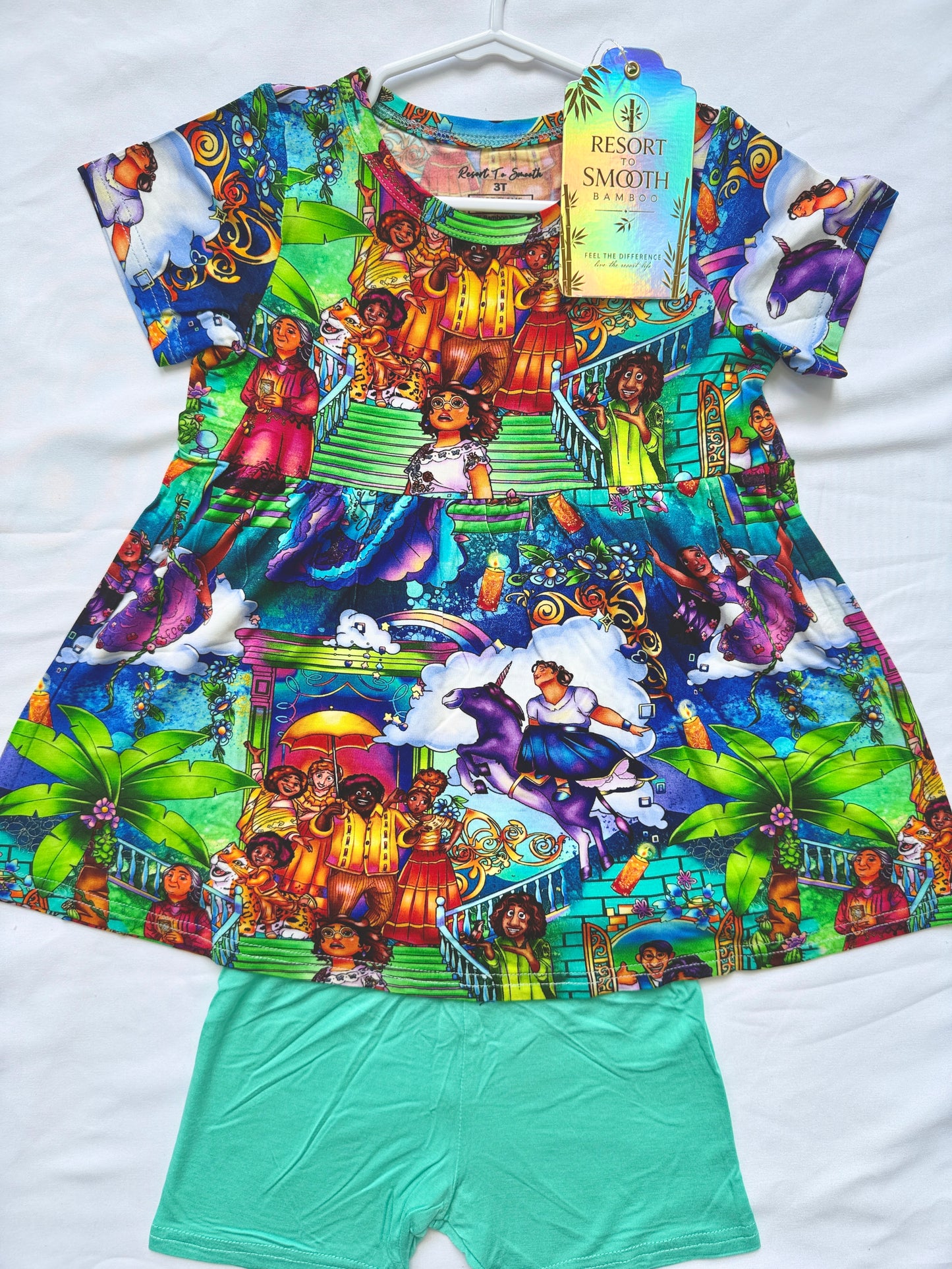 Gifted Family Short Sleeve Bamboo Peplum Set