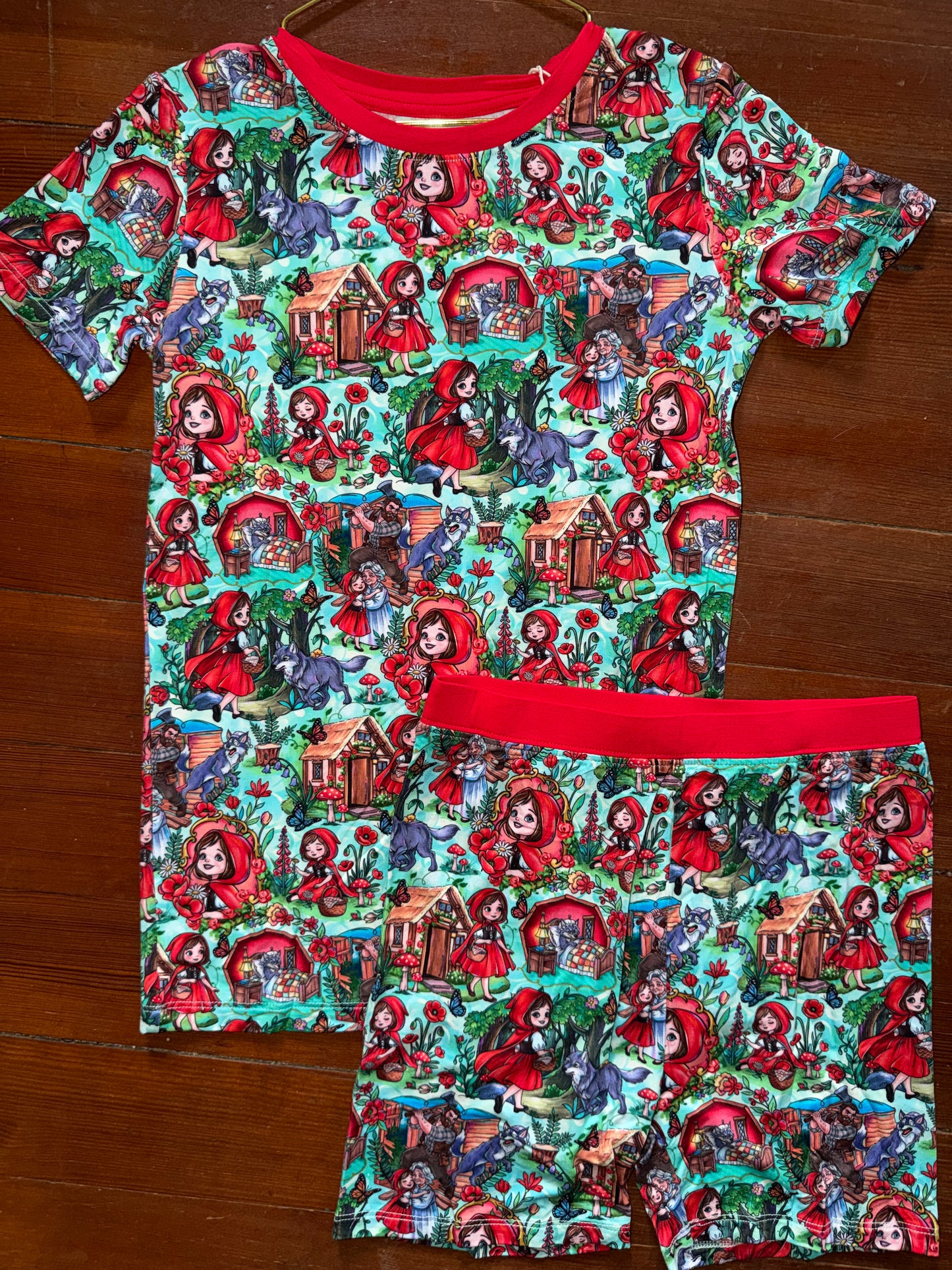 “Little Red” Short Sleeve Short Bamboo Set