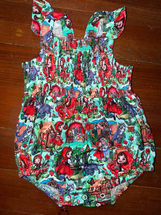 “Little Red” Smocked Summer Bubble Bamboo