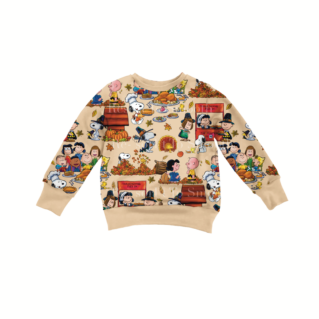 Vibrant Snoopy Plymouth Pilgrims Crew Neck Jogger Set French Terry Bamboo (LOOSE FIT)