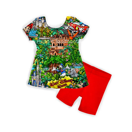 Magic Kingdom Bamboo short sleeve peplum with shorts