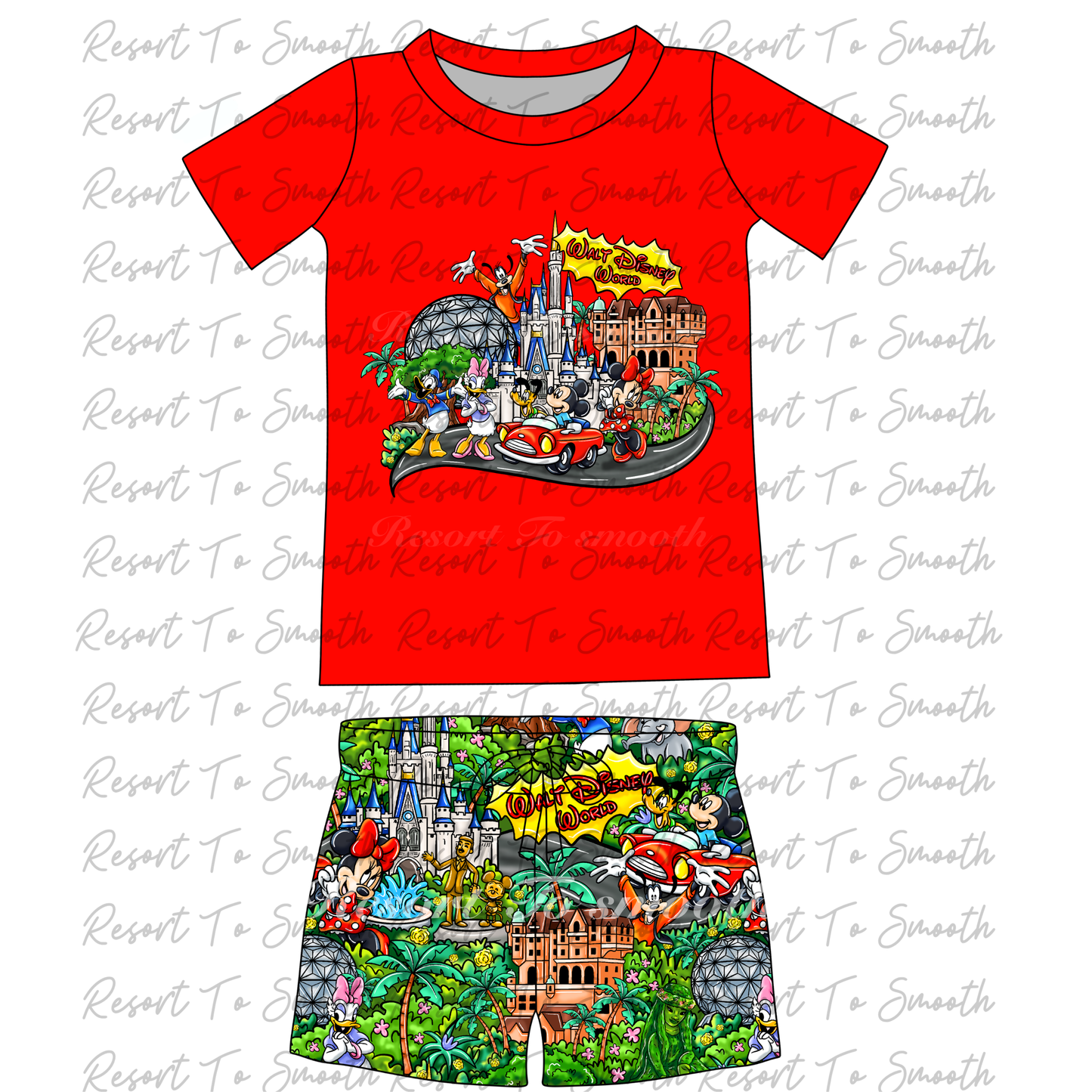 Magic Kingdom Short Sleeve With Daywear Shorts Set