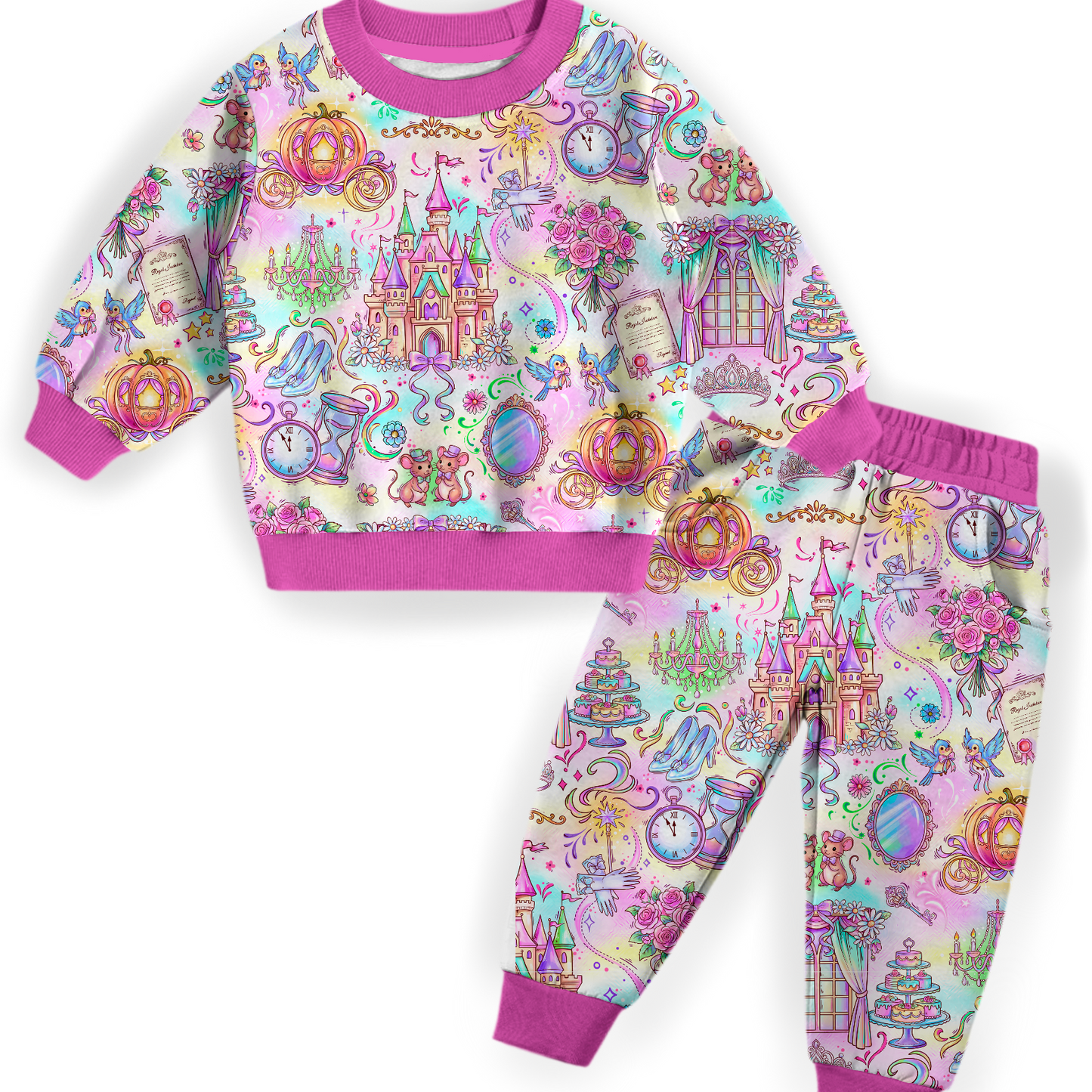 “ Glass Slipper “ Crew Neck Jogger Set Terry Bamboo