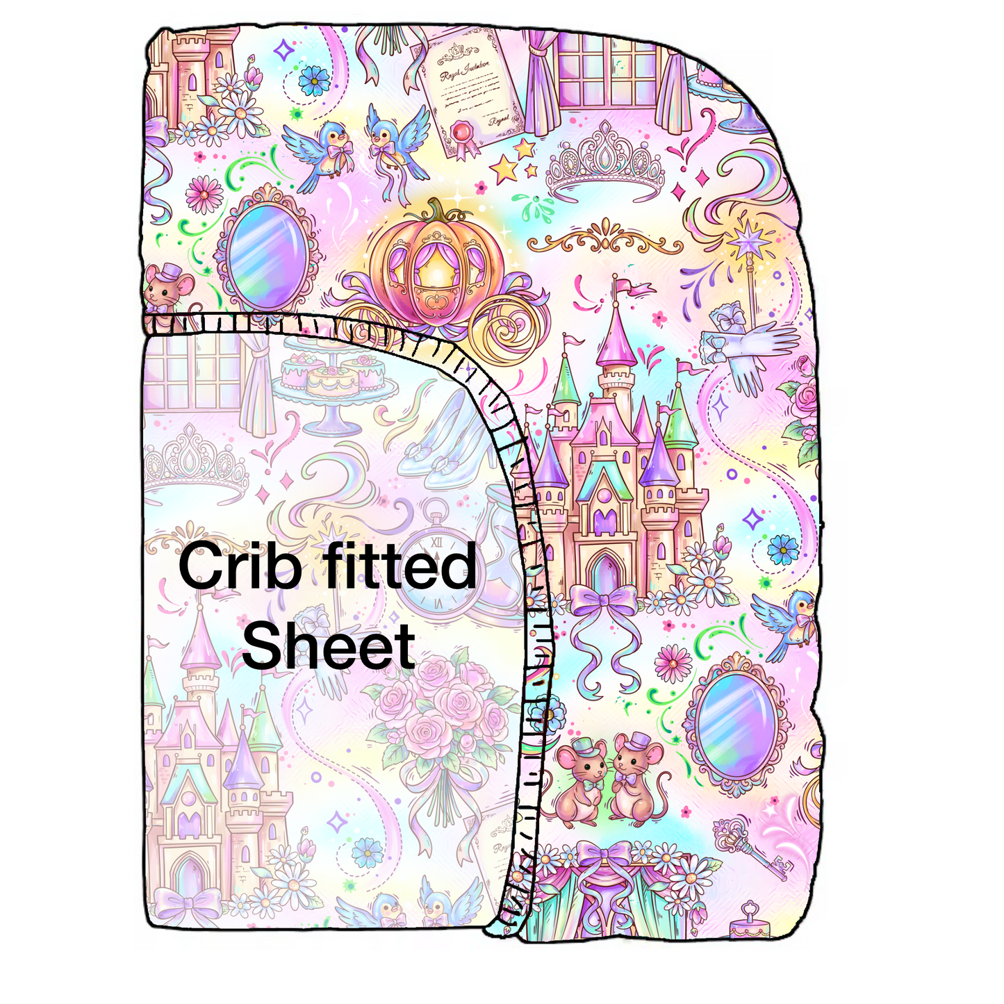 “ Glass Slipper ” Bamboo CRIB fitted Sheet