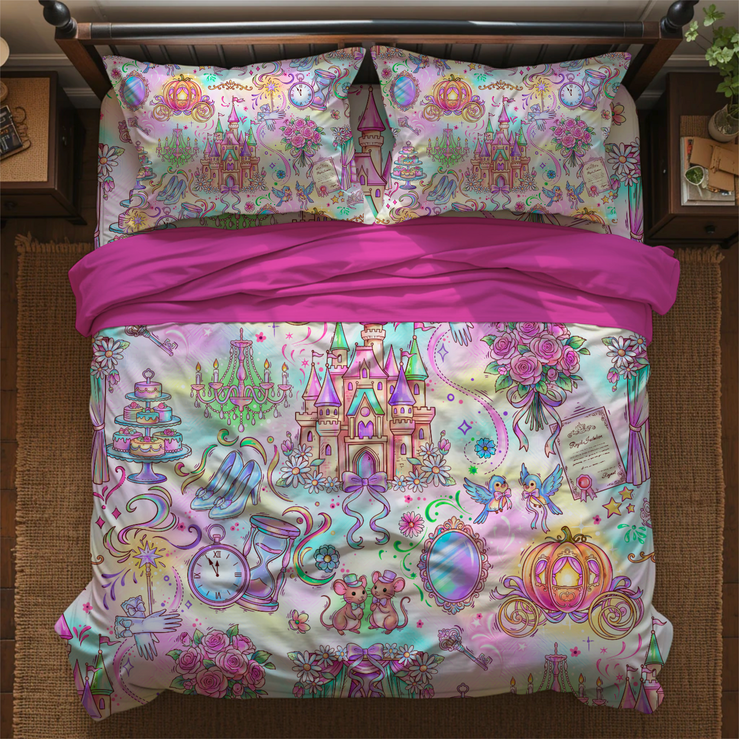 “ Glass Slipper ” 80x60” Triple Layered QUILTED Bamboo Blanket