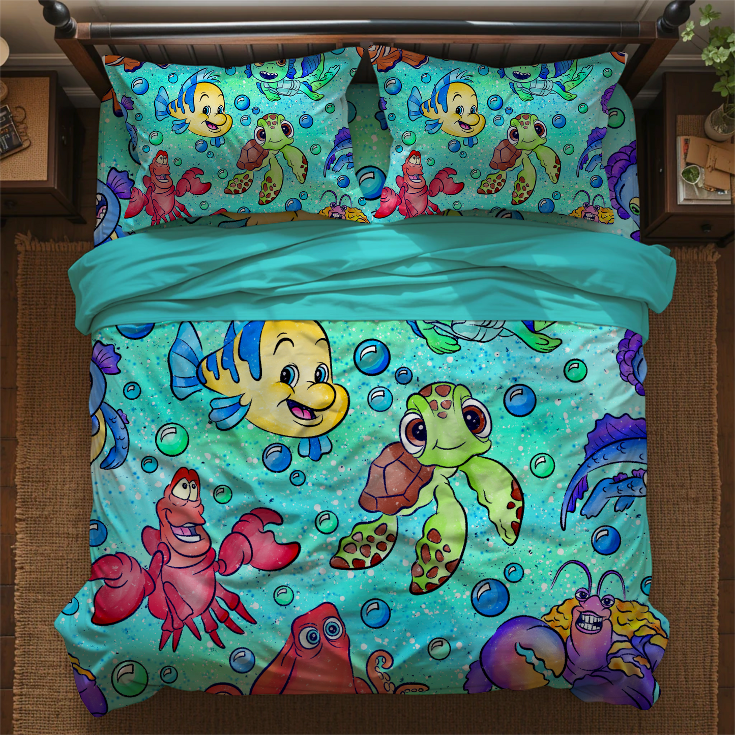 “Sea Buddies” 80x60” Triple Layered QUILTED Bamboo Blanket