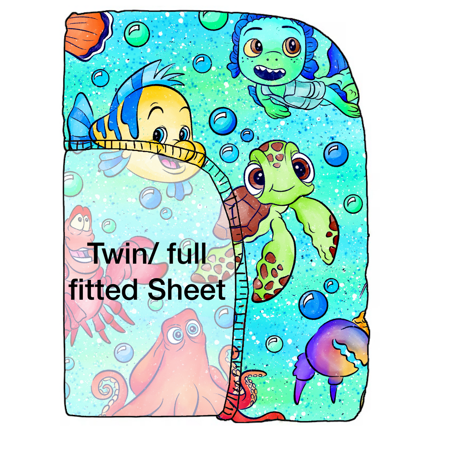 “ Sea Buddies “ Bamboo TWIN / FULL fitted Sheet