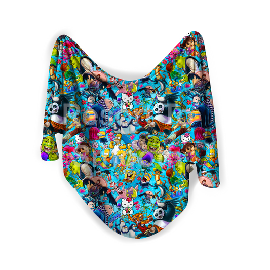 BLUE DUO Single Layered Bamboo Blanket / Swaddle 46”x46”