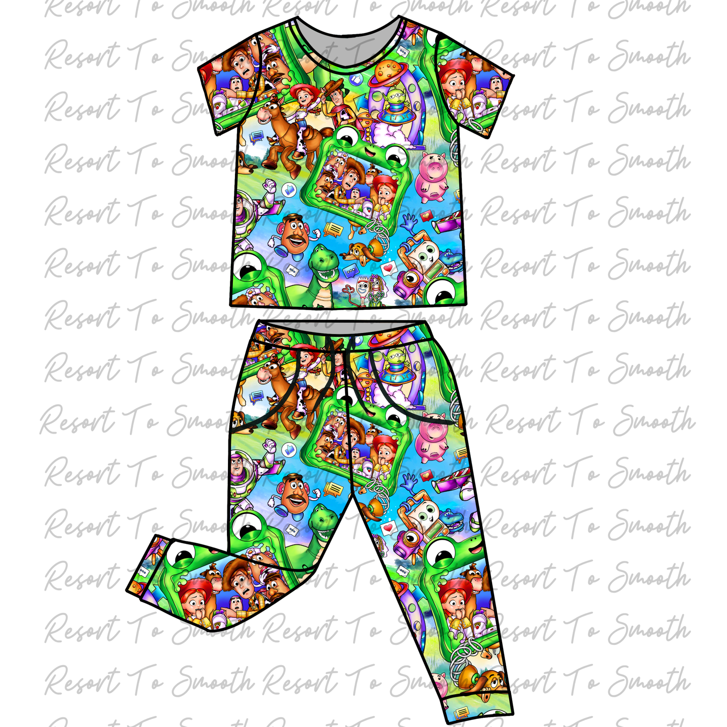 Lillypad Bamboo Short Sleeve daywear jogger Set