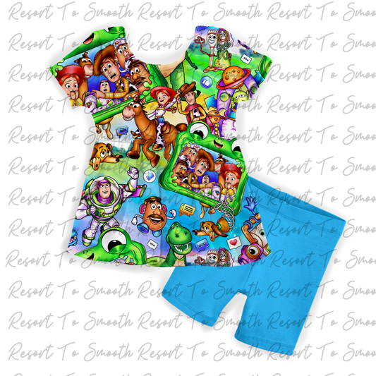 Lillypad Short Sleeve Bamboo Peplum Set
