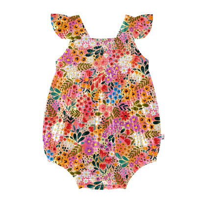 Autumn Floral Flutter Sleeve Smocked Summer Bamboo Bubble *NO CODES *