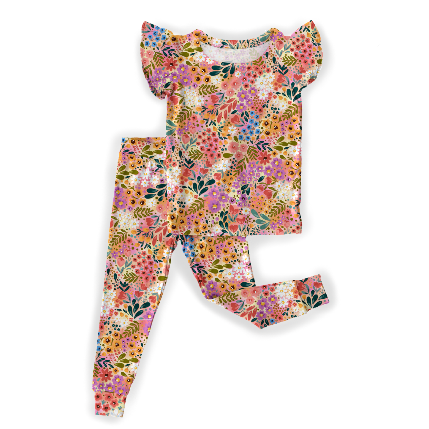 Autumn Floral Bamboo Short Sleeve Pant Set *NO CODES *