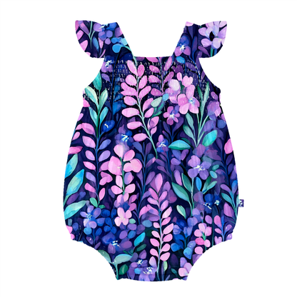 Lavender Fields Flutter Sleeve Smocked Summer Bamboo Bubble *NO CODES *