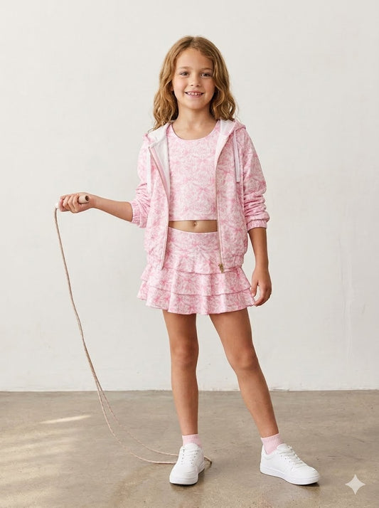 3 Piece Bows Bamboo Skort Set