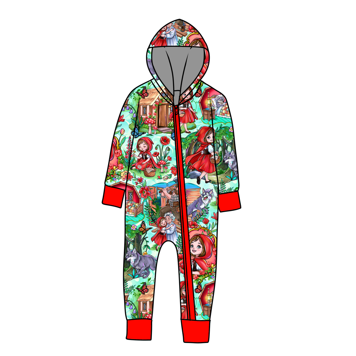 Little Red Hooded Bamboo Zippy