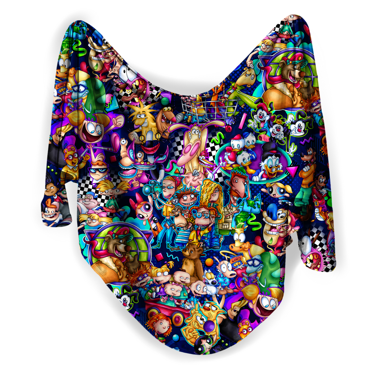 “ 90’s Cartoon Studio “ Bamboo Single Layered Blanket 46x46 inches